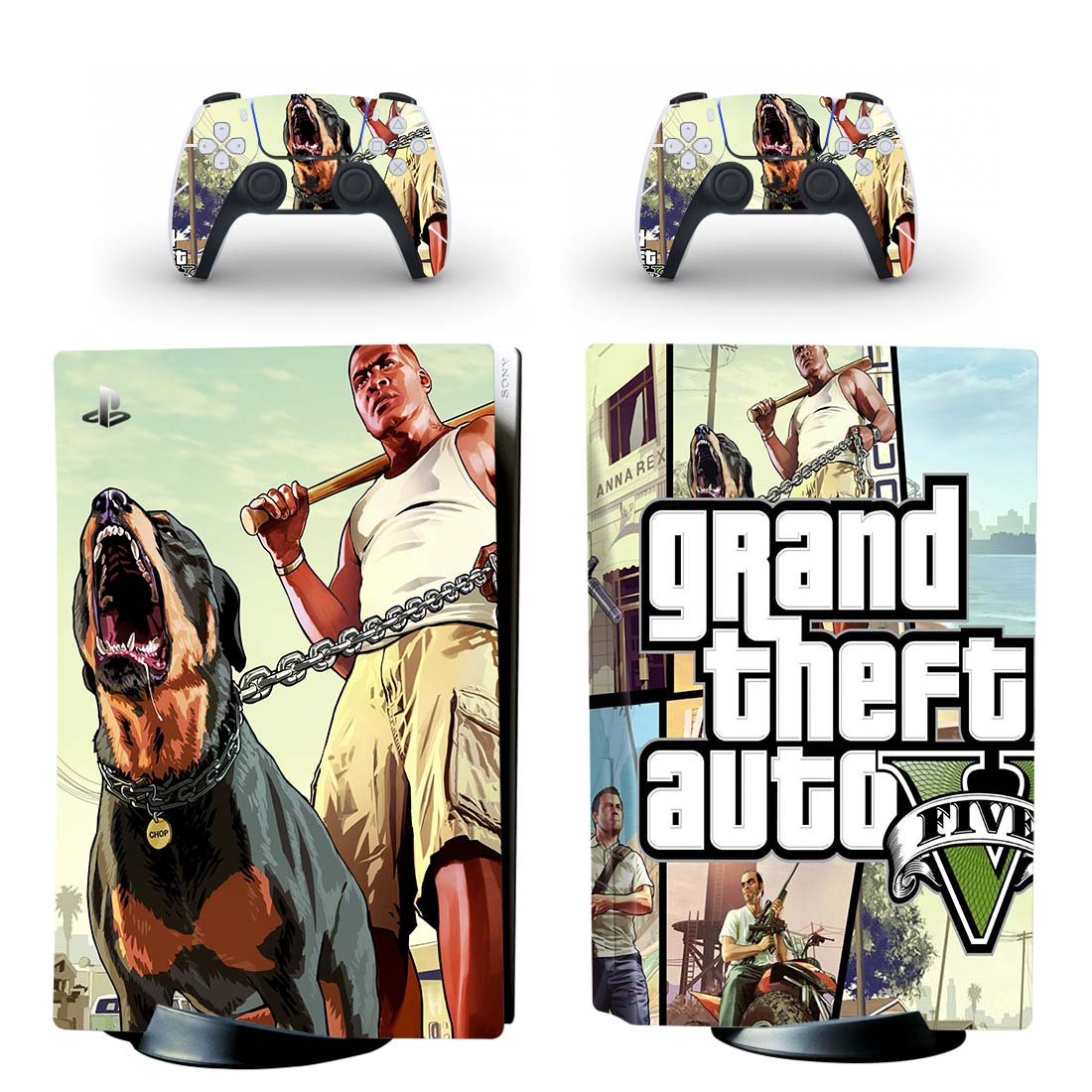 Grand Theft Auto V Console Skin Sticker And Controllers Design 1
