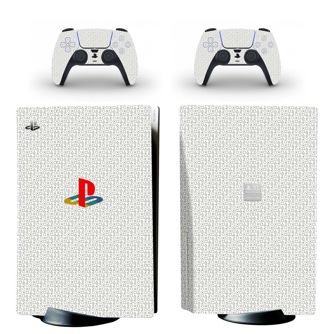 PlayStation Symbols On White PS5 Skin Sticker 