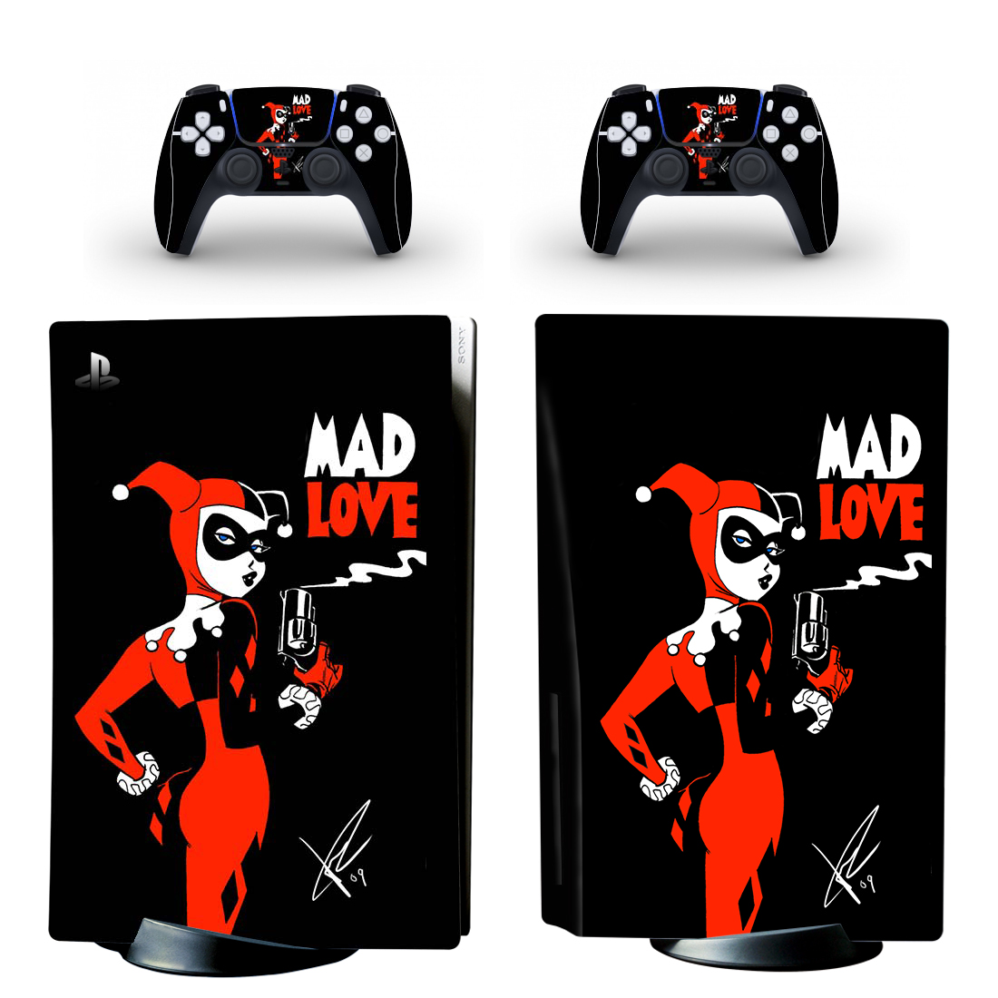 Harley Quinn Mad Love PS5 Skin Sticker Design 2
