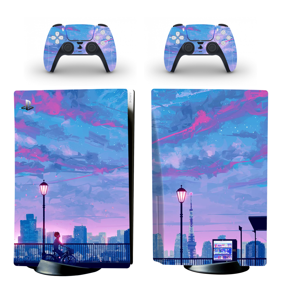 Anime City Painting PS5 Skin Sticker