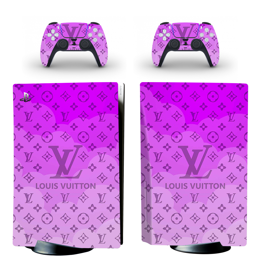 Lavender Color Louis Vuitton Pattern PS5 Skin Sticker