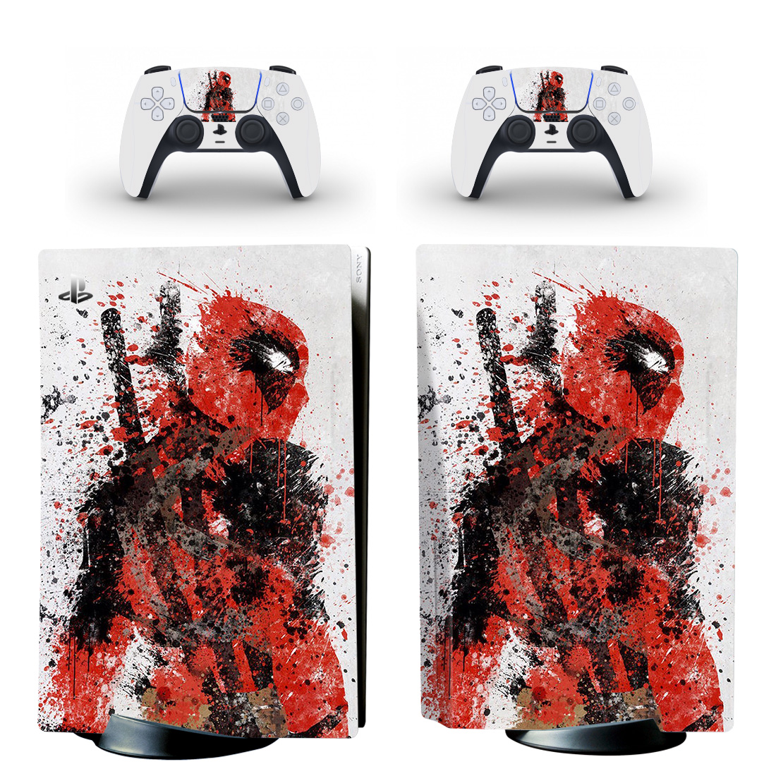 Deadpool Splatter Art PS5 Skin Sticker