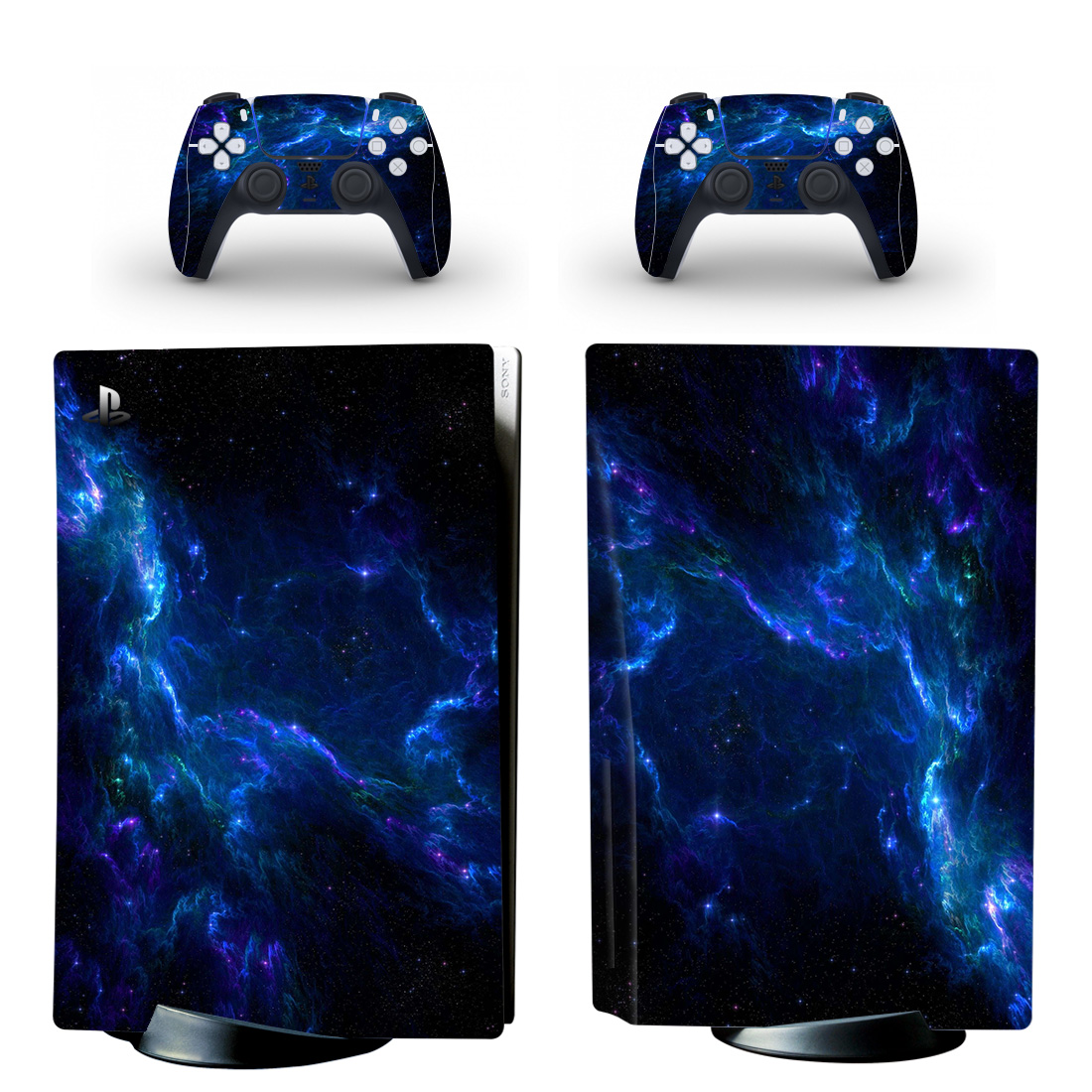 Glowing Blue Nebula PS5 Skin Sticker Decal