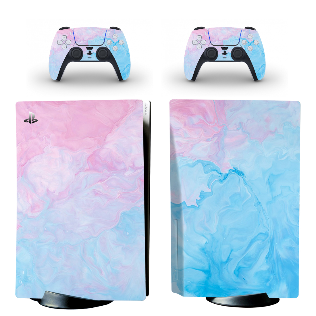 Blue Pink Watercolor PS5 Skin Sticker Decal