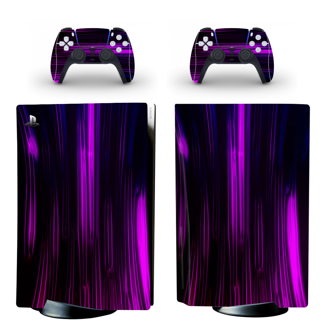 Abstract Purple Black Texture PS5 Skin Sticker