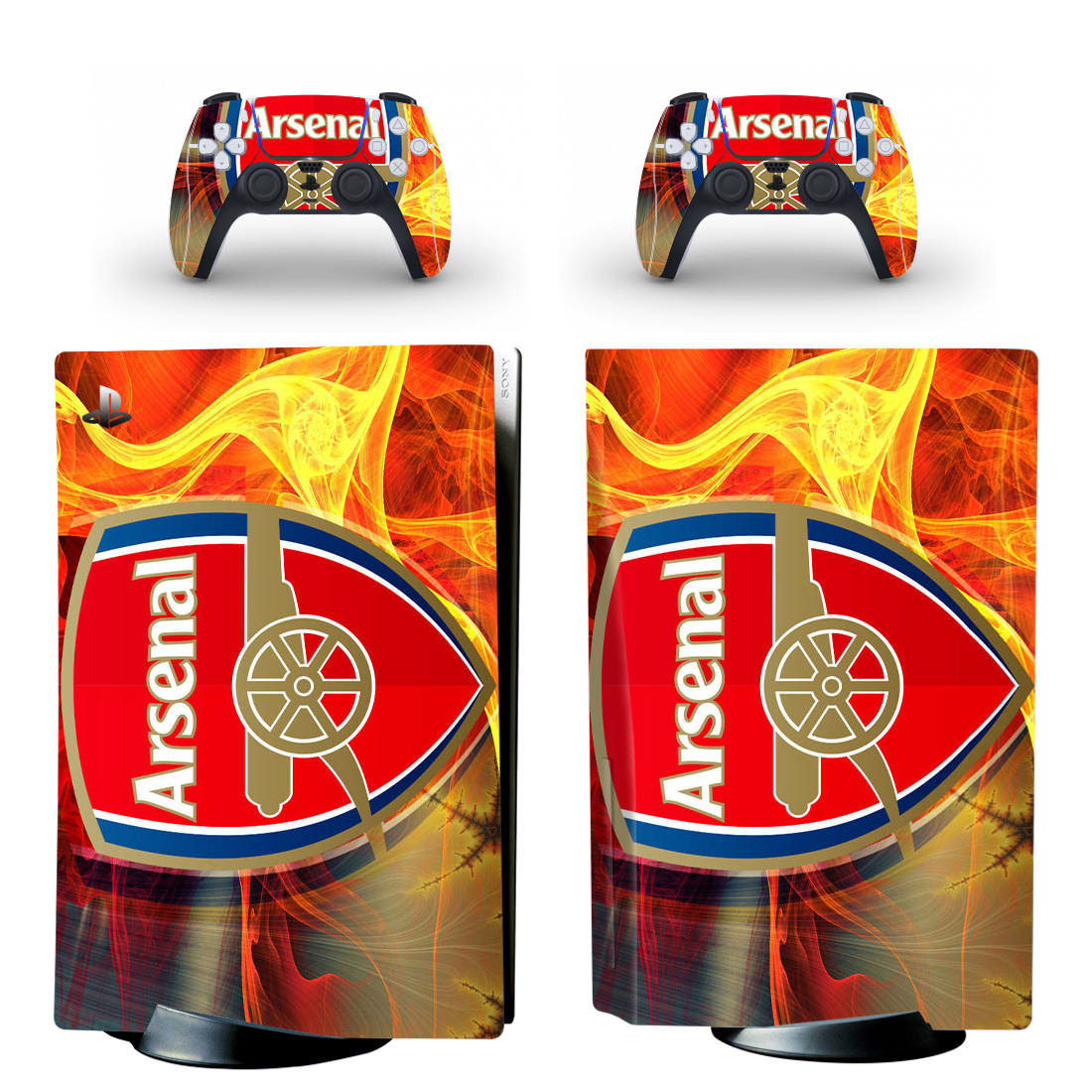 Fiery Arsenal F.C. PS5 Skin Sticker Decal