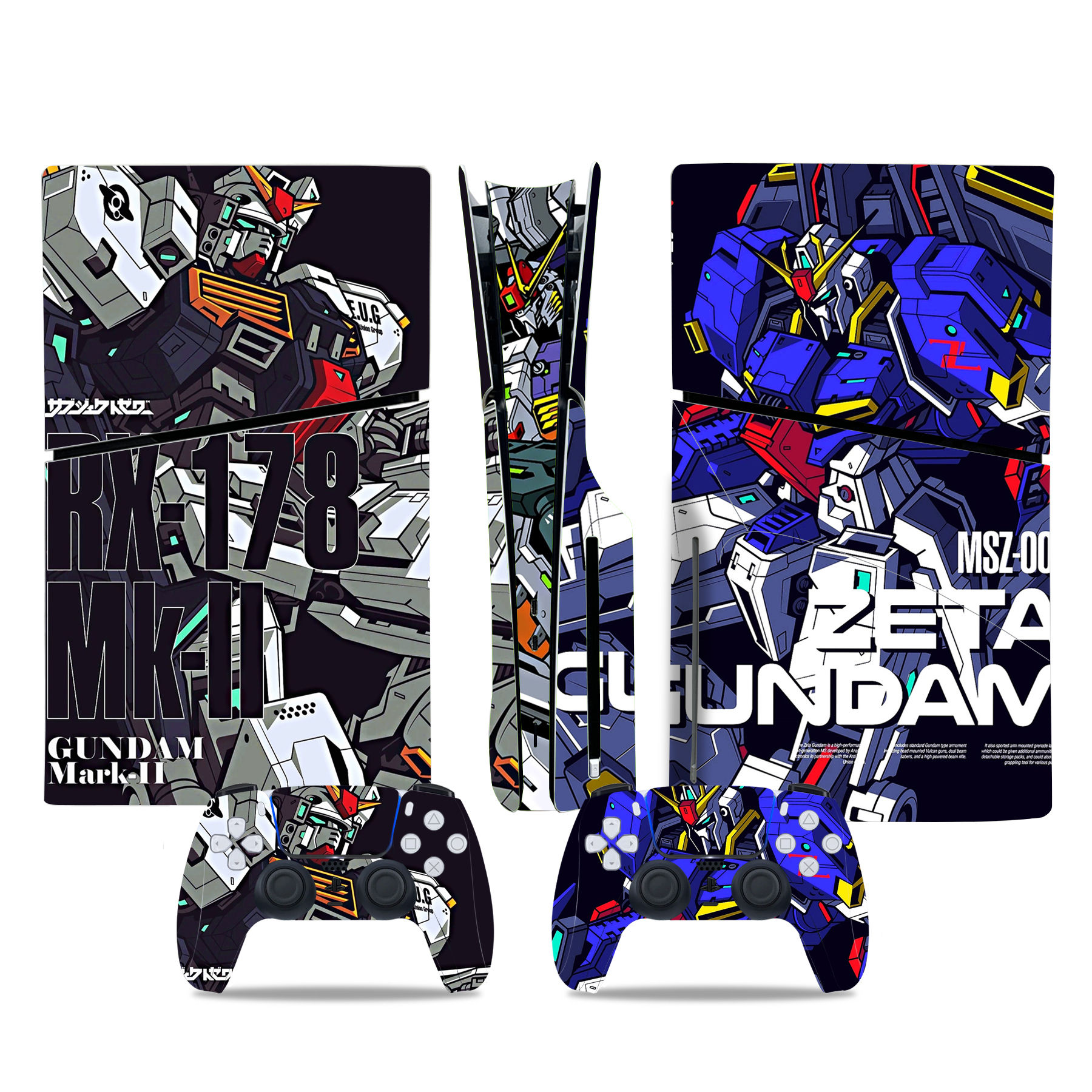 RX-178 Mk-II Gundam Mark-II And MSZ-006 Zeta Gundam Skin Sticker For PS5 Slim