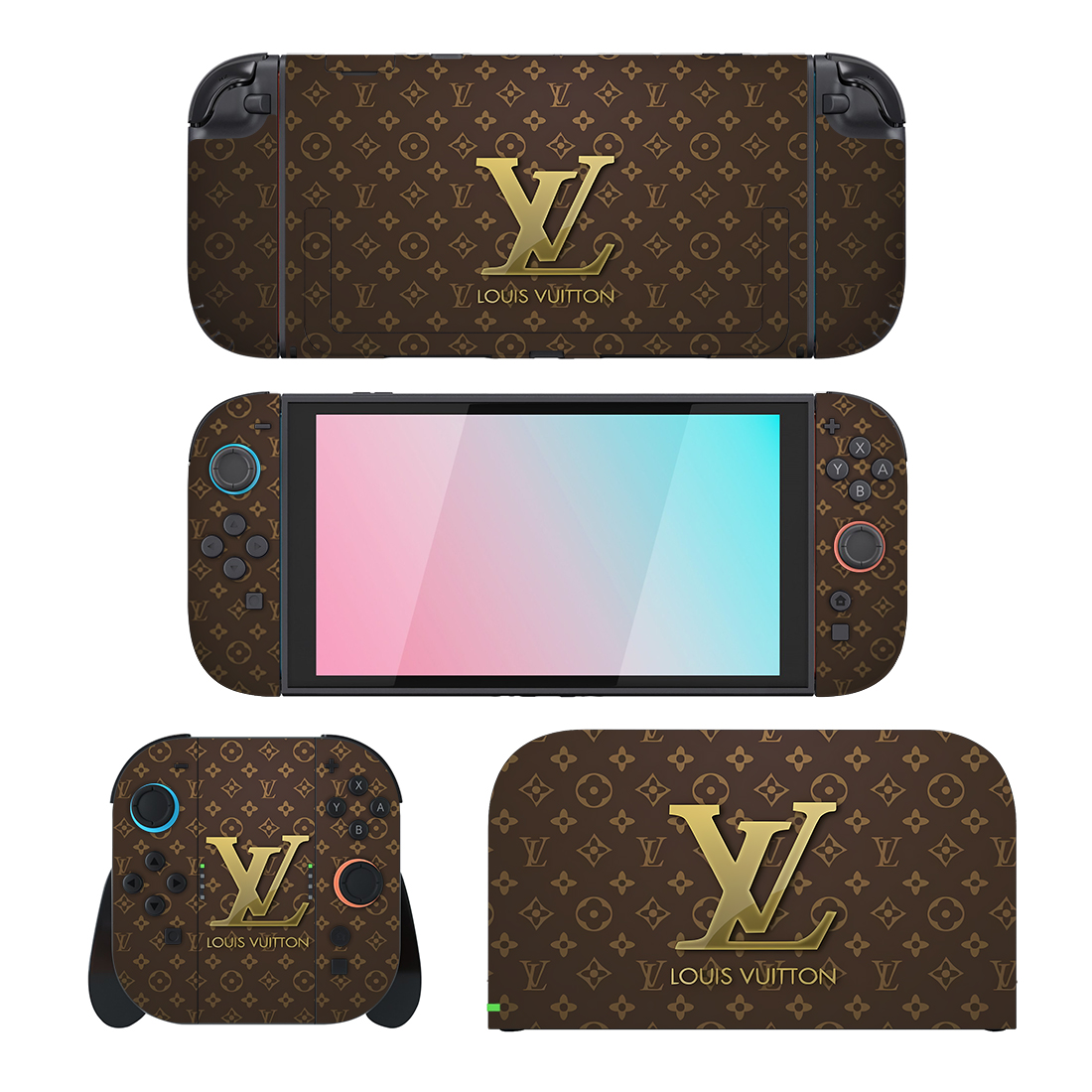 Louis Vuitton Pattern Nintendo Switch 2 Skin Sticker Decal Louis Vuitton Pattern Nintendo Switch 2 Skin Sticker Decal