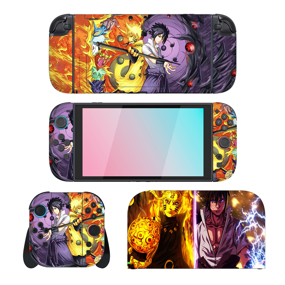 Naruto Uzumaki And Sasuke Uchiha Anime Nintendo Switch 2 Skin Sticker Decal Naruto Uzumaki And Sasuke Uchiha Anime Nintendo Switch 2 Skin Sticker Decal